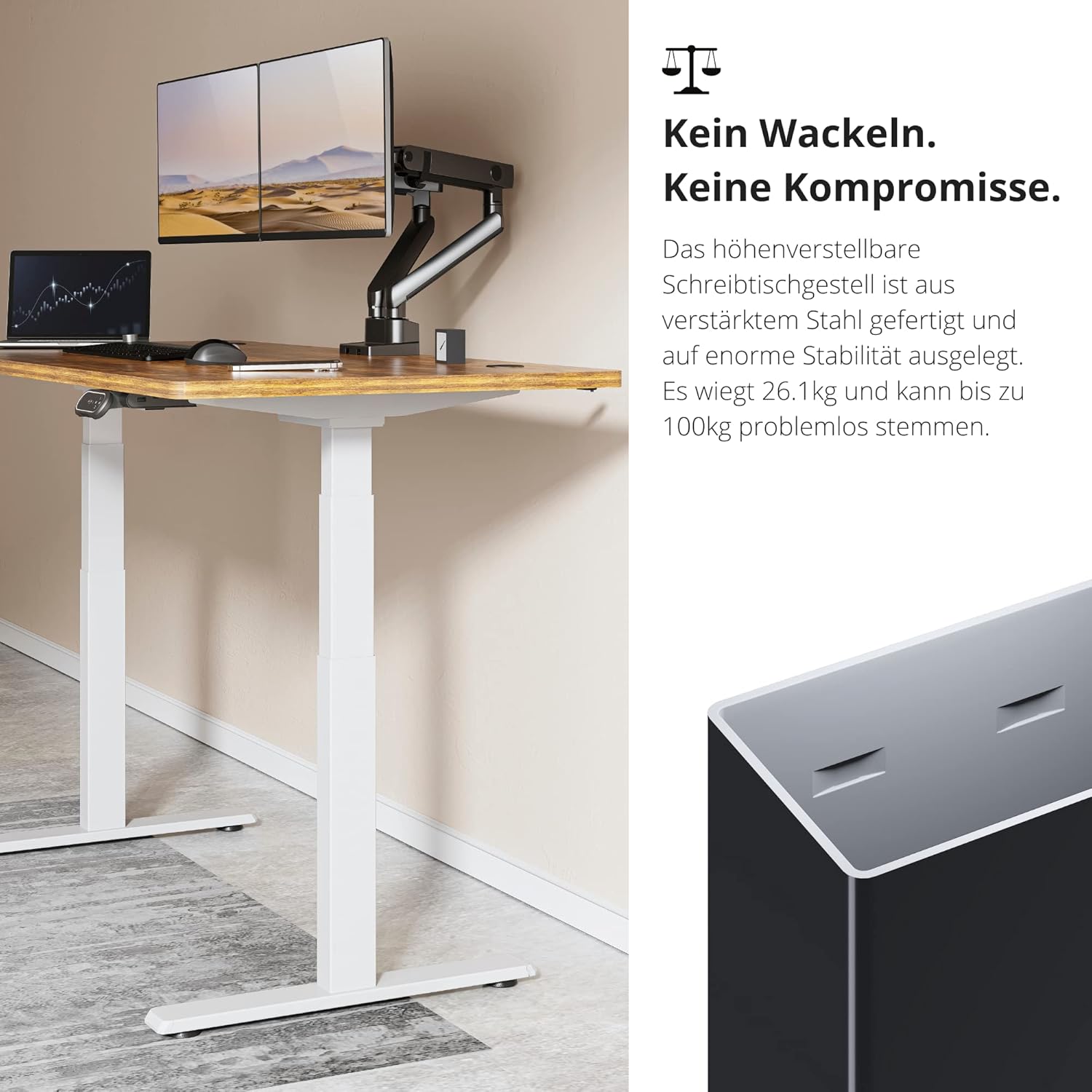 StandXT elektrisch höhenverstellbarer Schreibtisch - D06