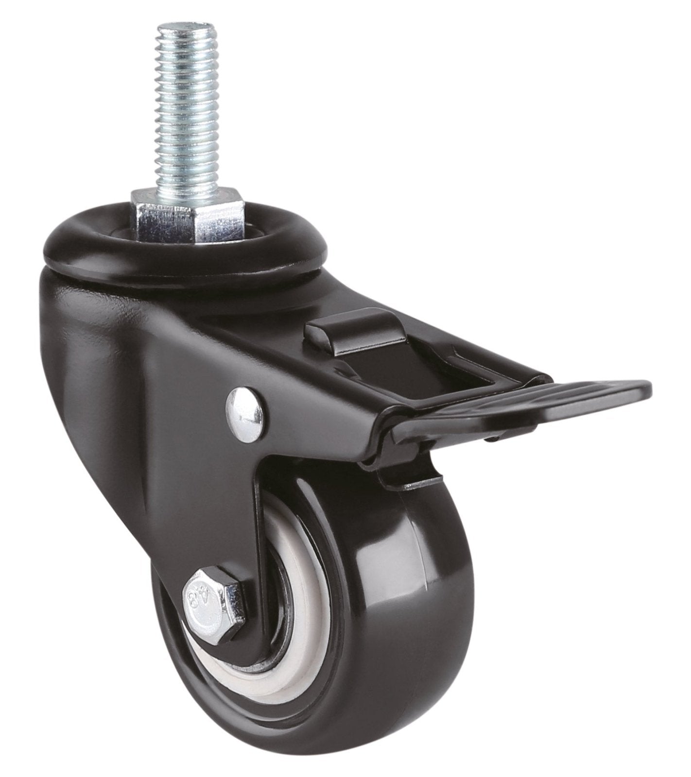 StandXT 4 Rollen für Möbel M10-02 (Gewinde M10, Tragkraft je 50 kg) Transportrollen Lenkrollen mit Bremse - StandXT