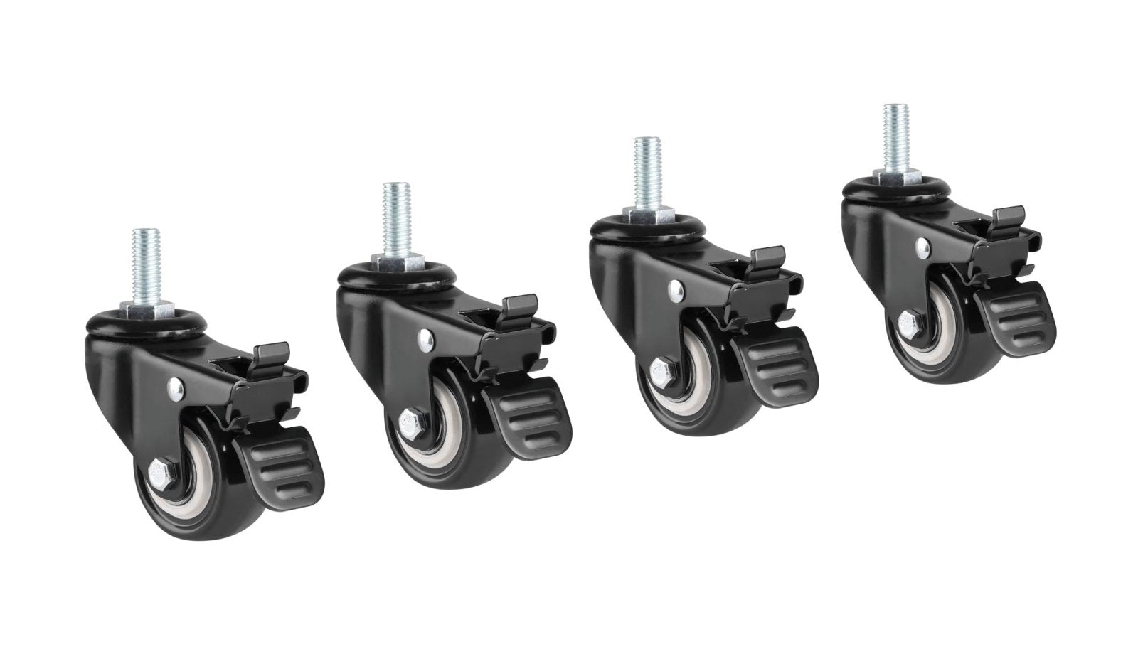 StandXT 4 Rollen für Möbel M10-02 (Gewinde M10, Tragkraft je 50 kg) Transportrollen Lenkrollen mit Bremse - StandXT