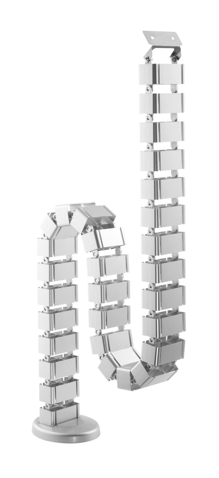 StandXT Kabelführung CCX10-1 silber - Kabelkanal flexible Kabelwirbelsäule für höhenverstellbare Tischgestelle silber