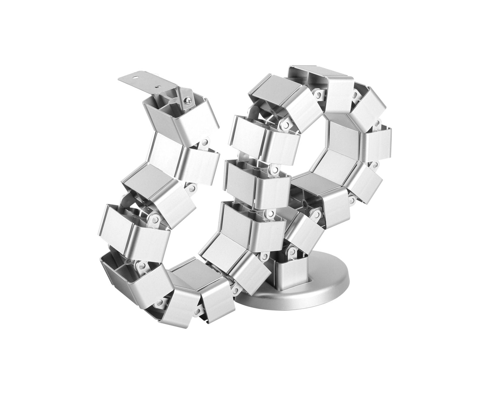 StandXT Kabelführung CCX10-1 silber - Kabelkanal flexible Kabelwirbelsäule für höhenverstellbare Tischgestelle silber