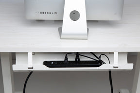 StandXT Kabelkanal Schreibtisch Set - abnehmbar, Länge 60 cm, 5 Klettbänder, 3 Kabelclips, 3 Kabelhalter, Untertisch Montage